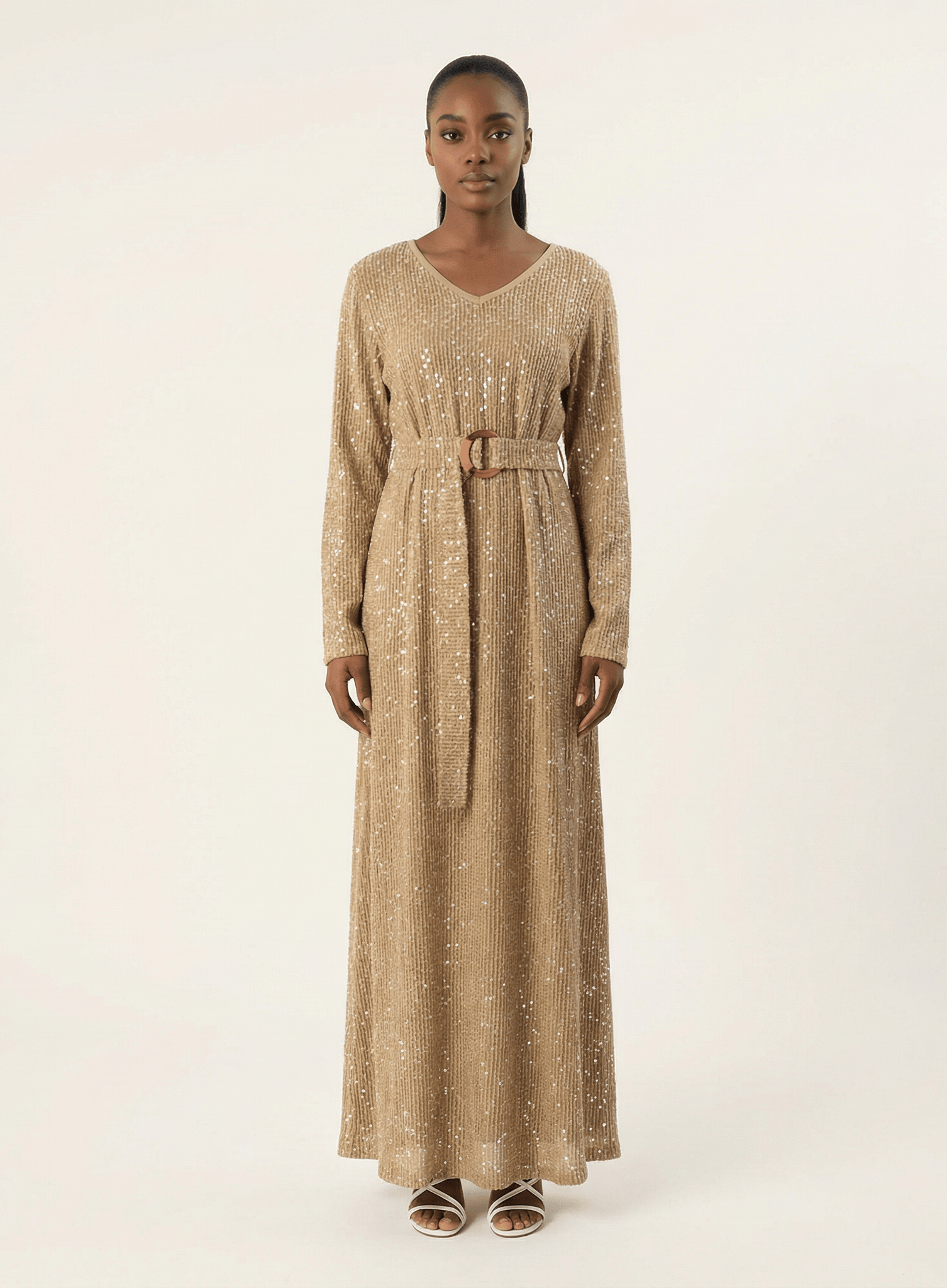 Sequin knit modest maxi dress Kabayare