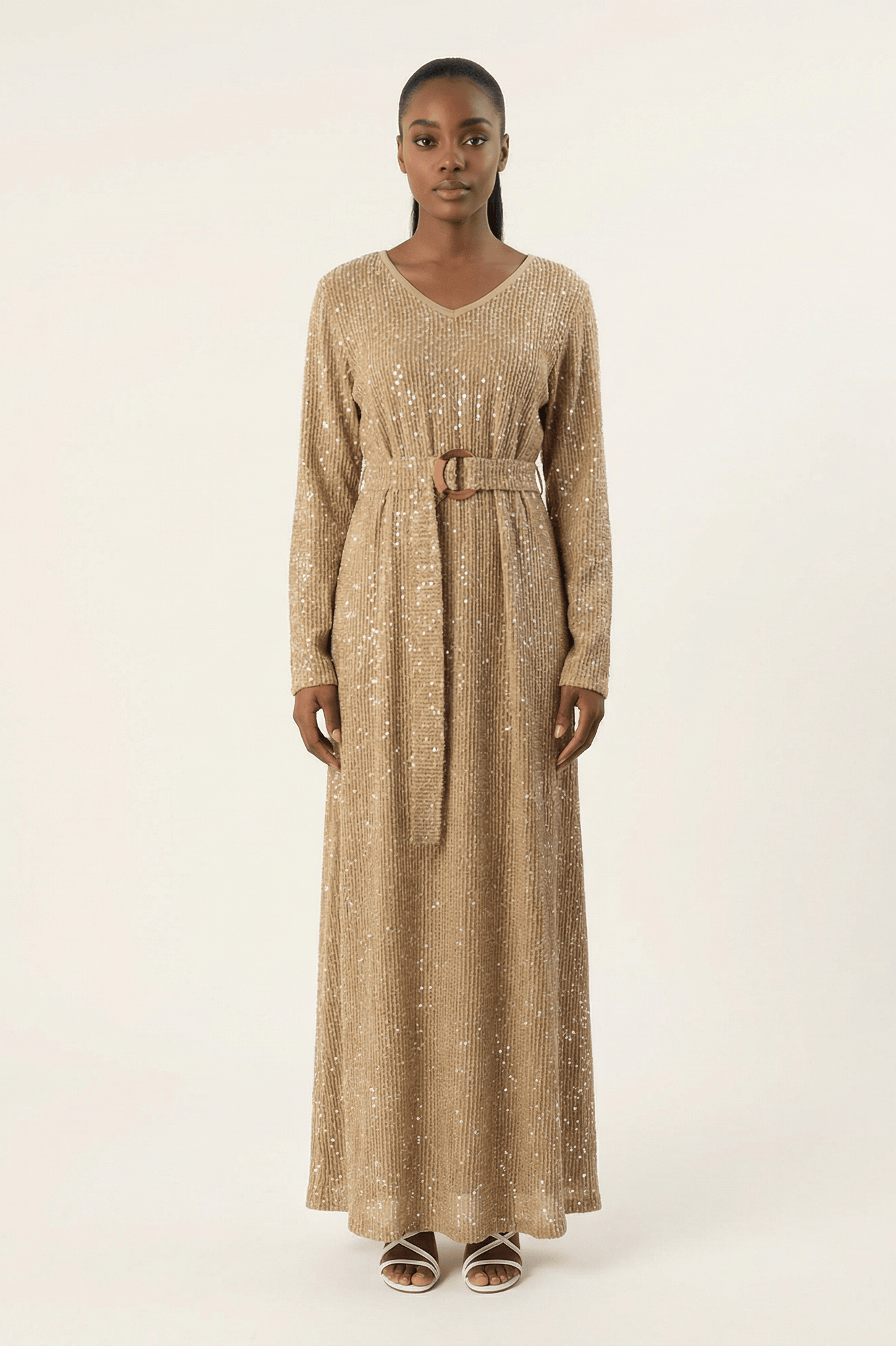 Sequin knit modest maxi dress Kabayare