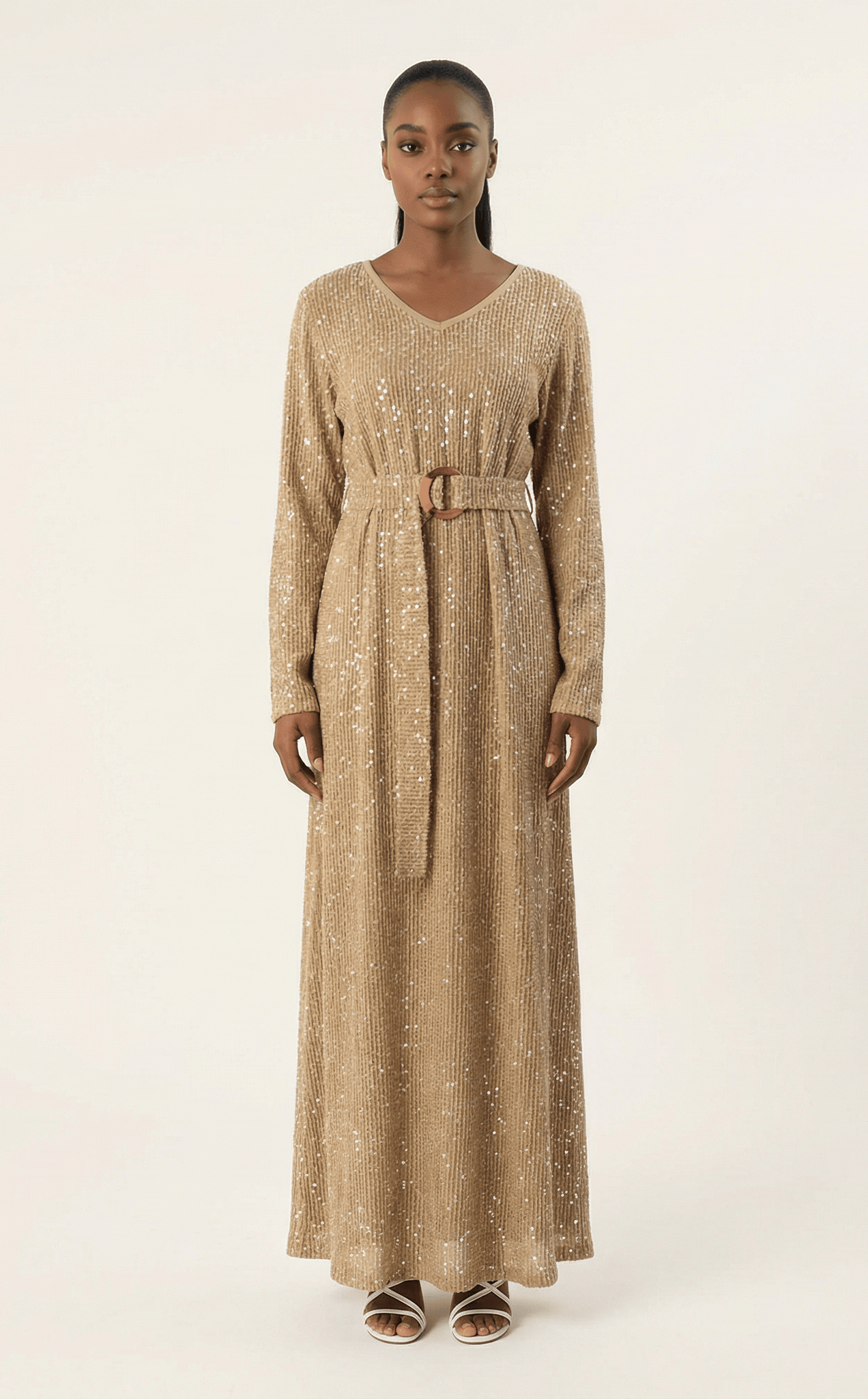 Sequin knit modest maxi dress Kabayare