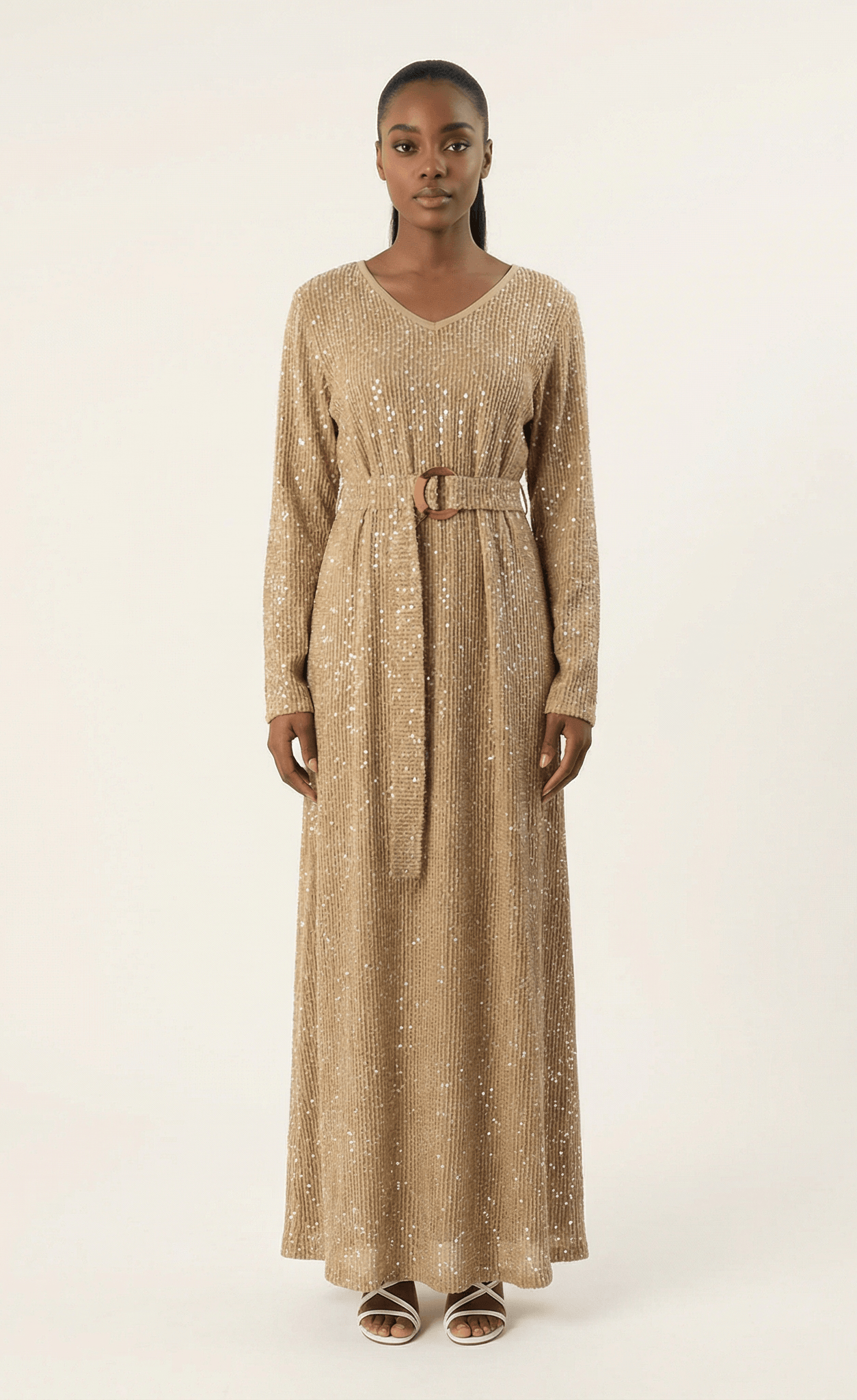 Sequin knit modest maxi dress Kabayare