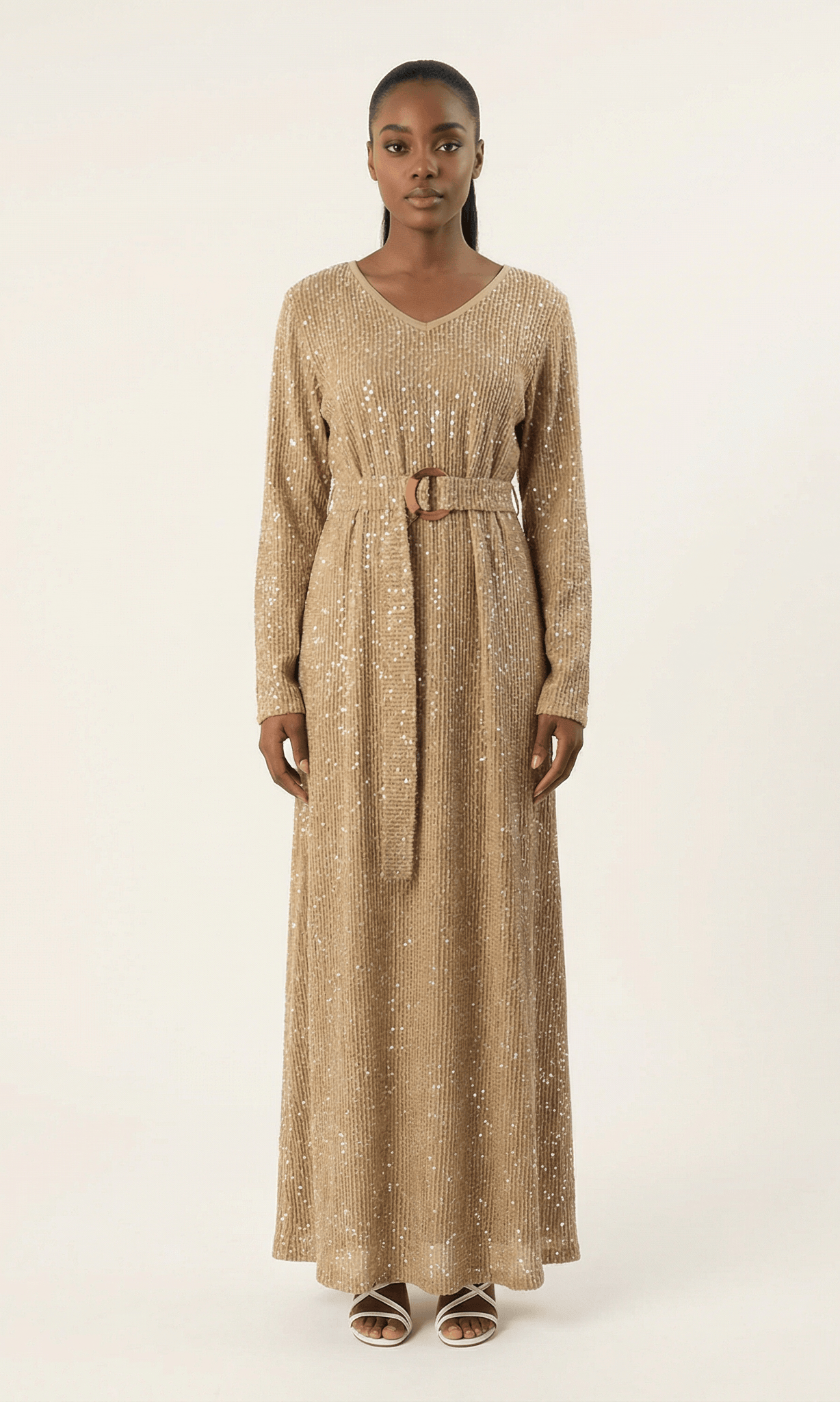 Sequin knit modest maxi dress Kabayare