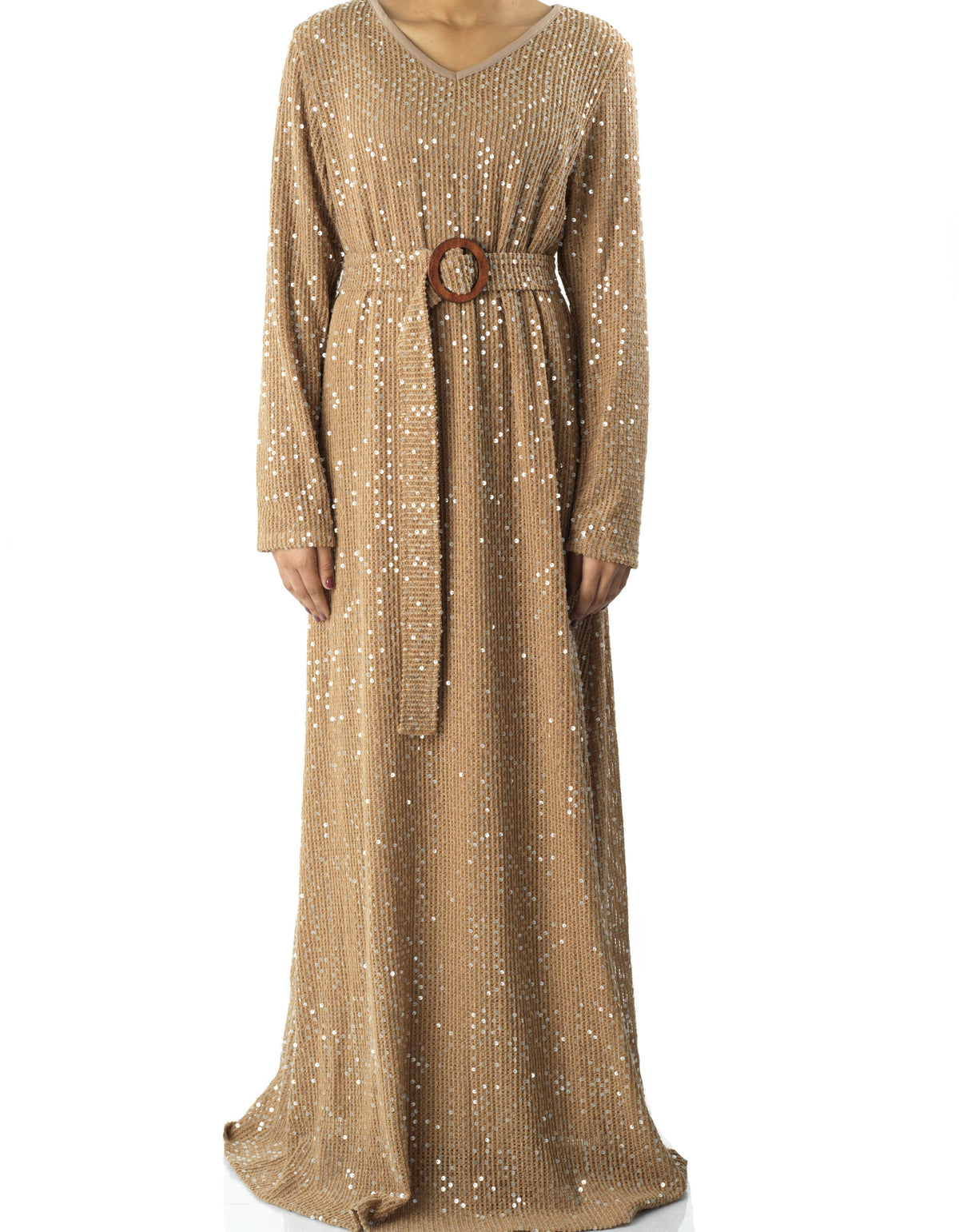 Sequin knit modest maxi dress Kabayare