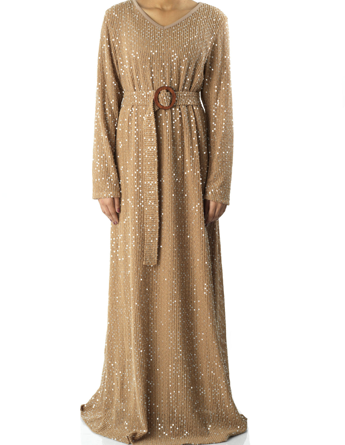 Sequin knit modest maxi dress Kabayare