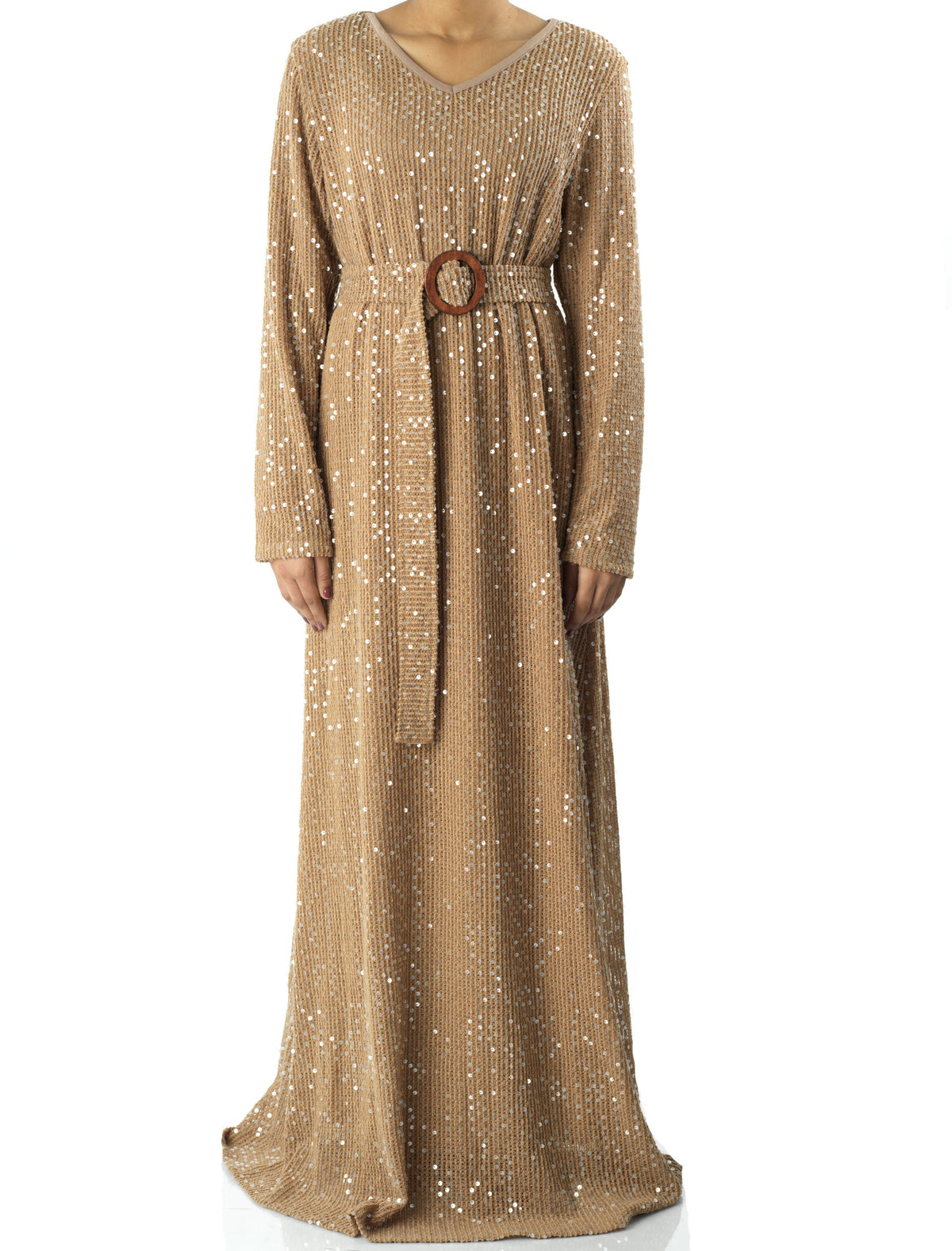 Sequin knit modest maxi dress Kabayare