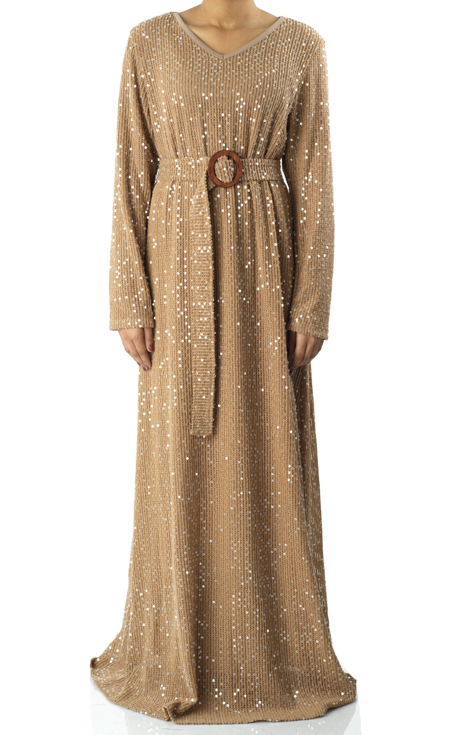 Sequin knit modest maxi dress Kabayare