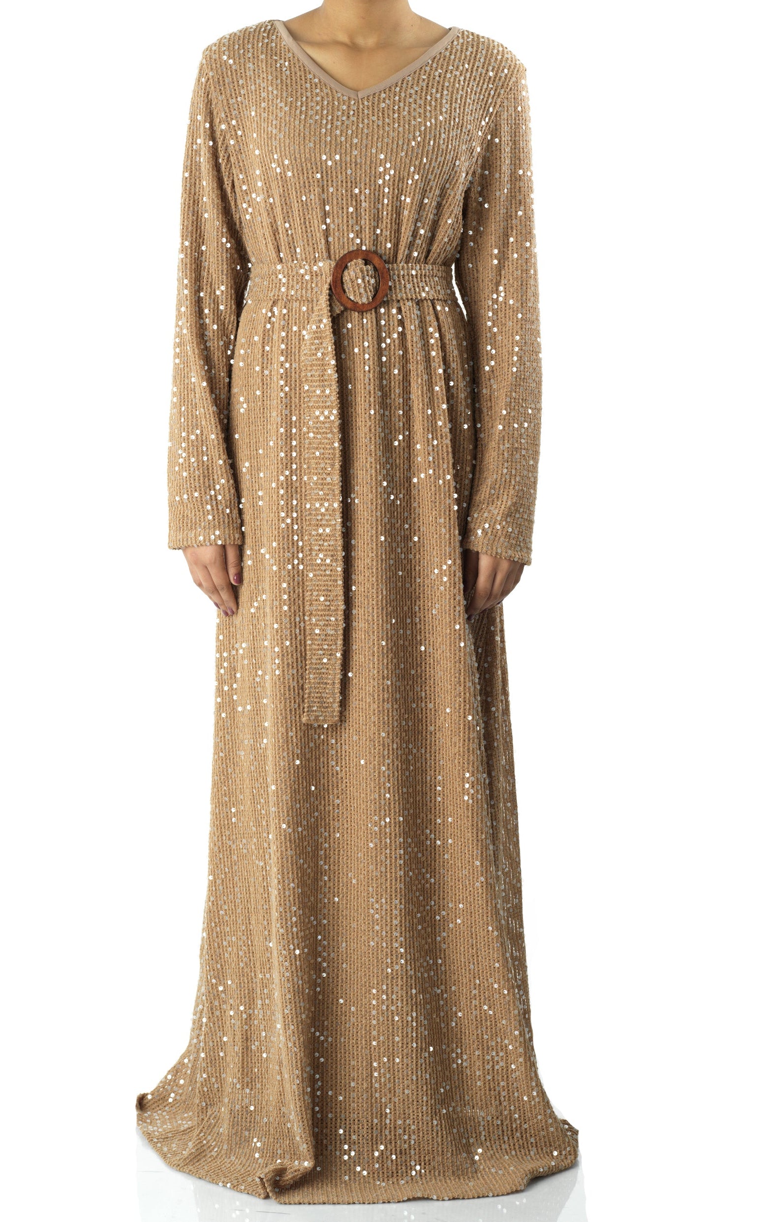 Sequin knit modest maxi dress Kabayare