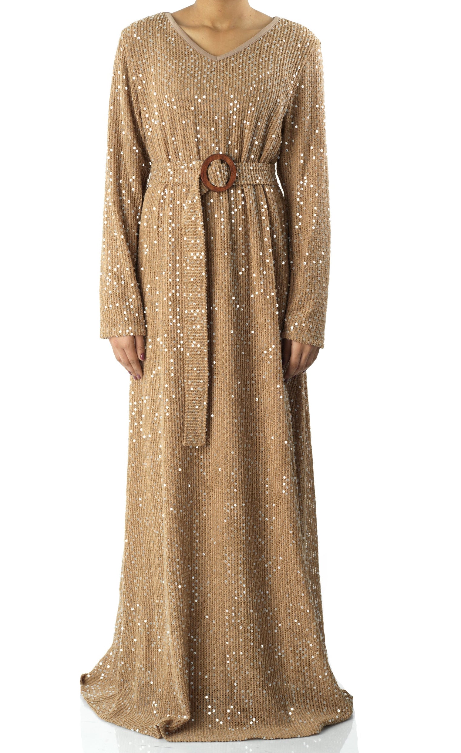 Sequin knit modest maxi dress Kabayare