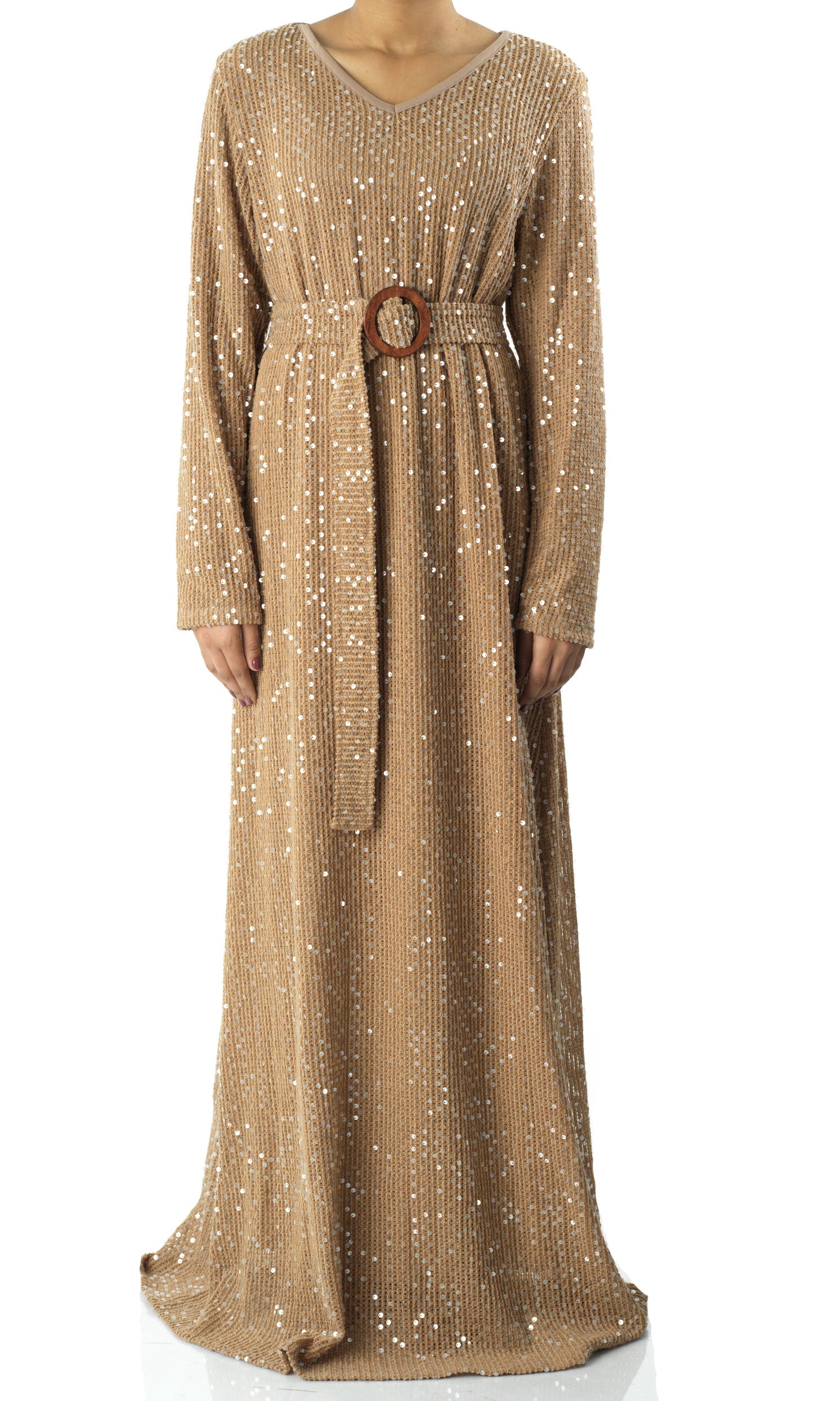 Sequin knit modest maxi dress Kabayare