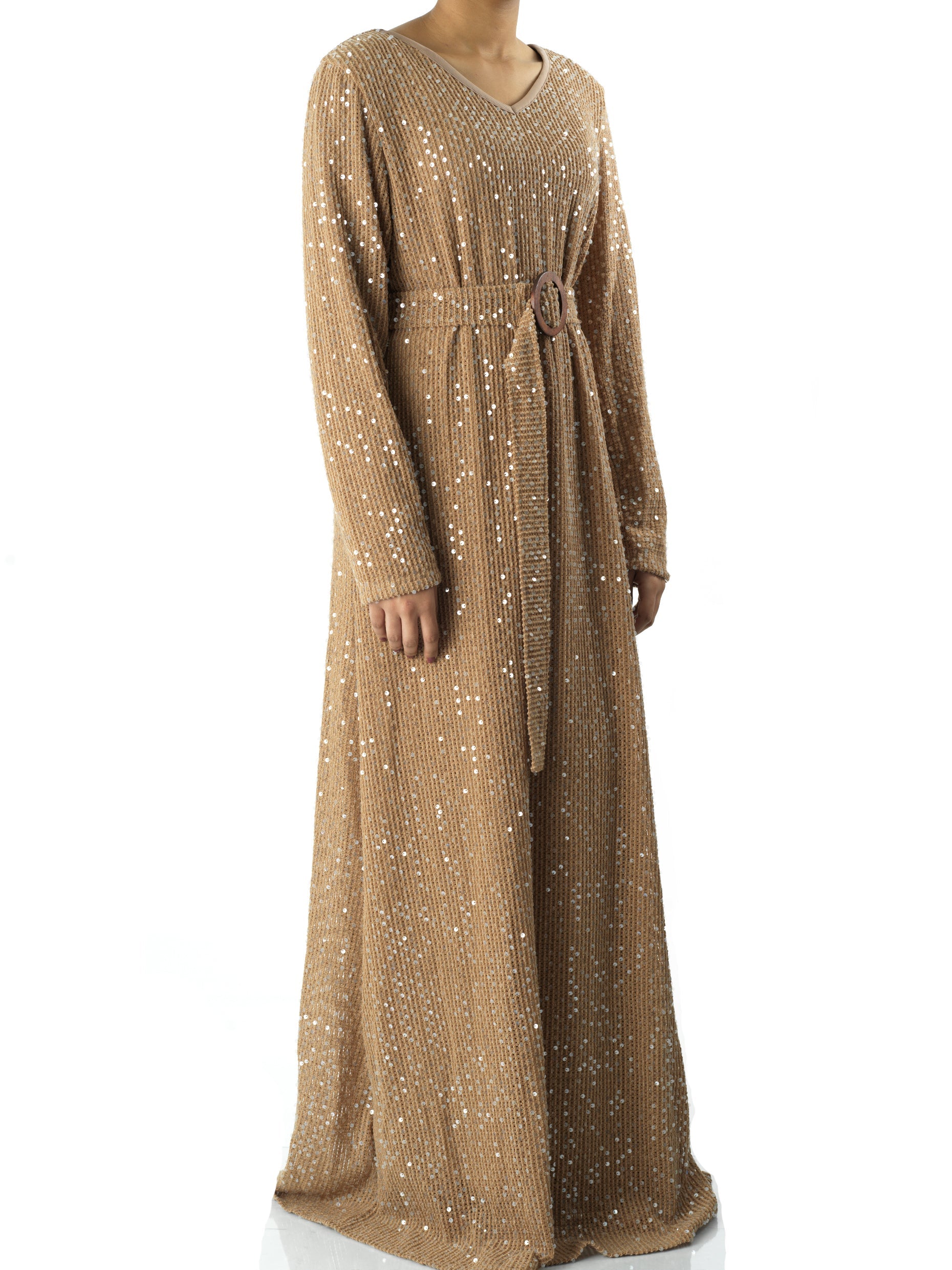 Sequin knit modest maxi dress Kabayare