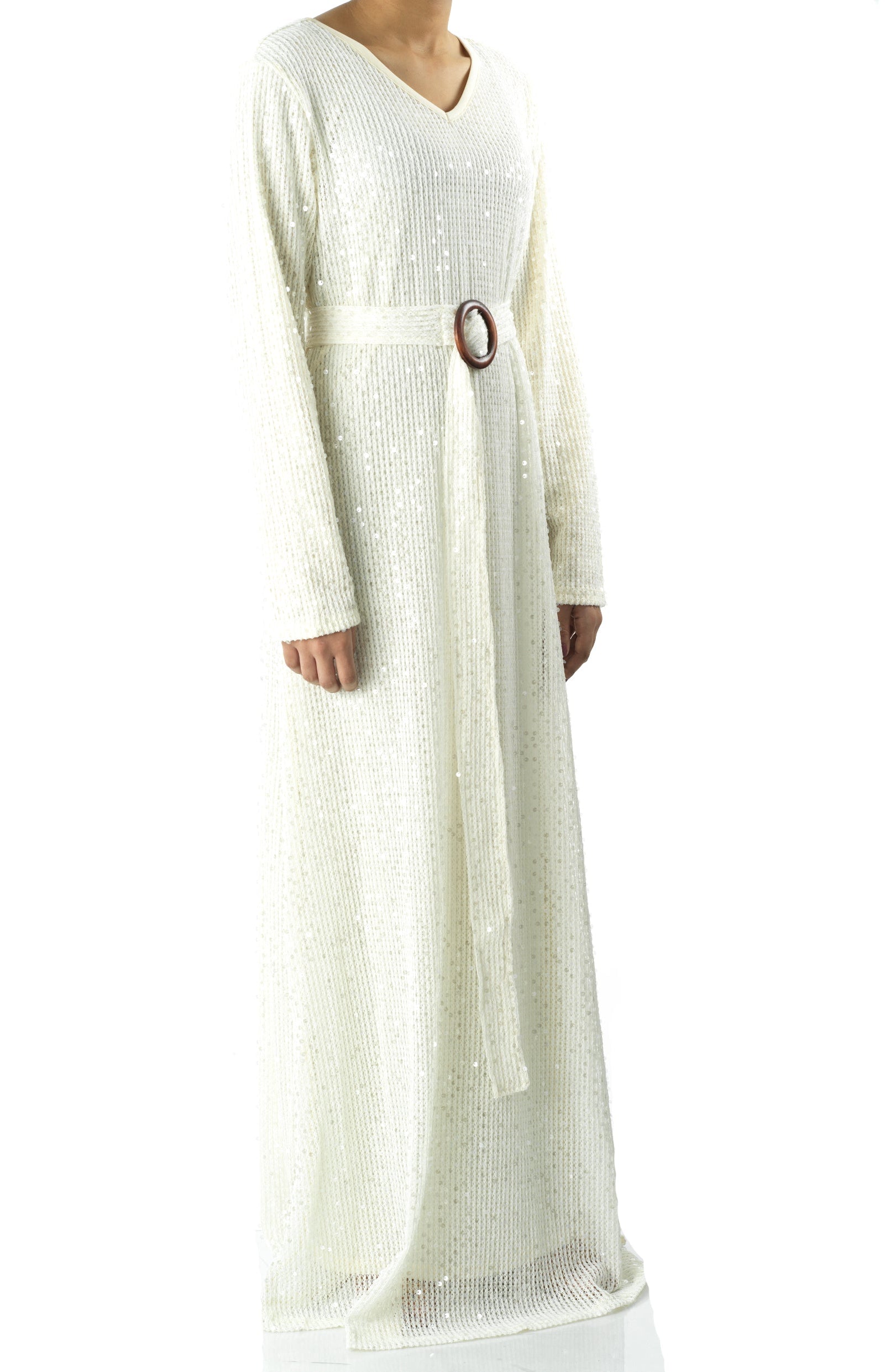 Sequin knit modest maxi dress Kabayare