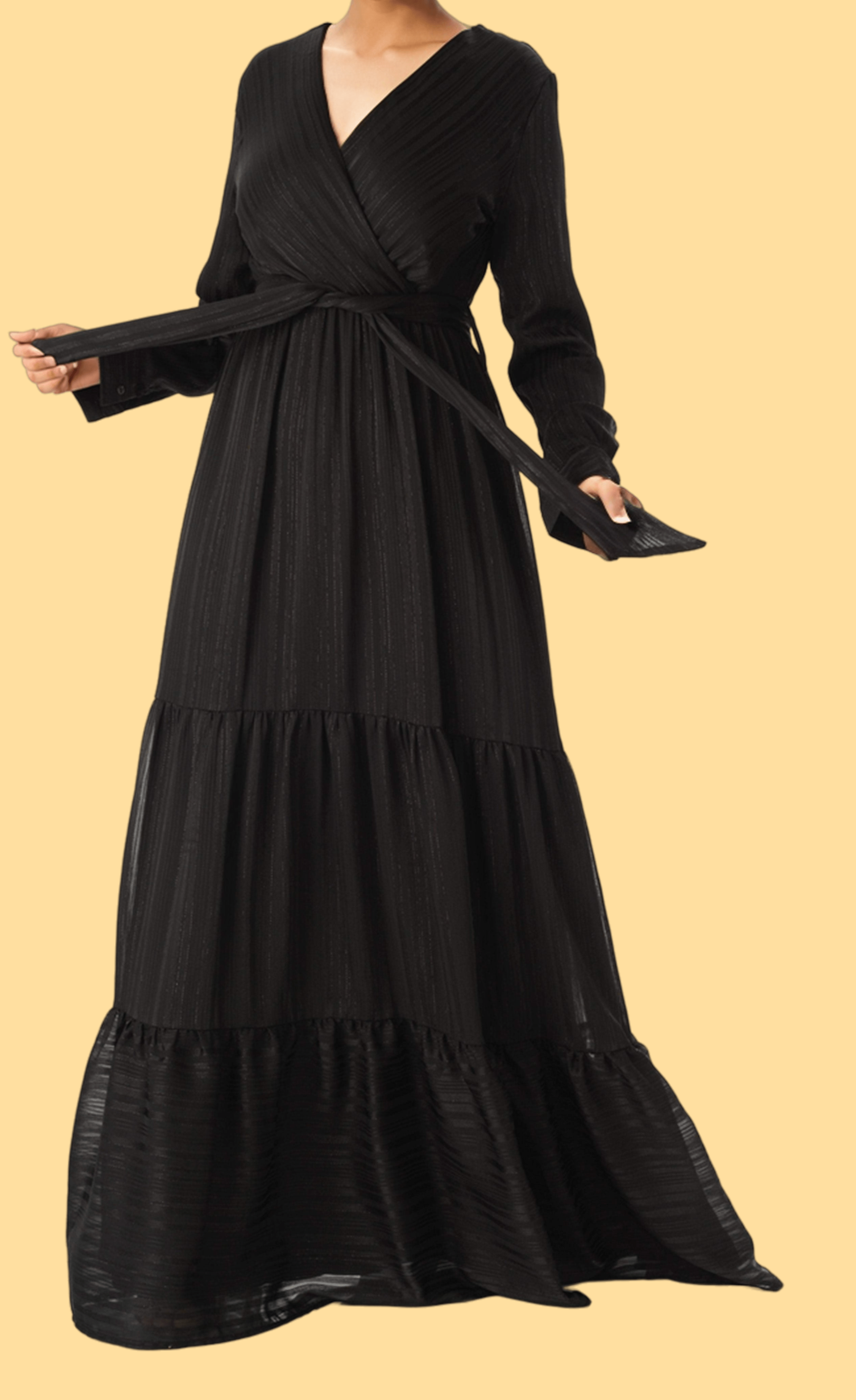 Shimmer and Shine Stripe long sleeve maxi dress Kabayare