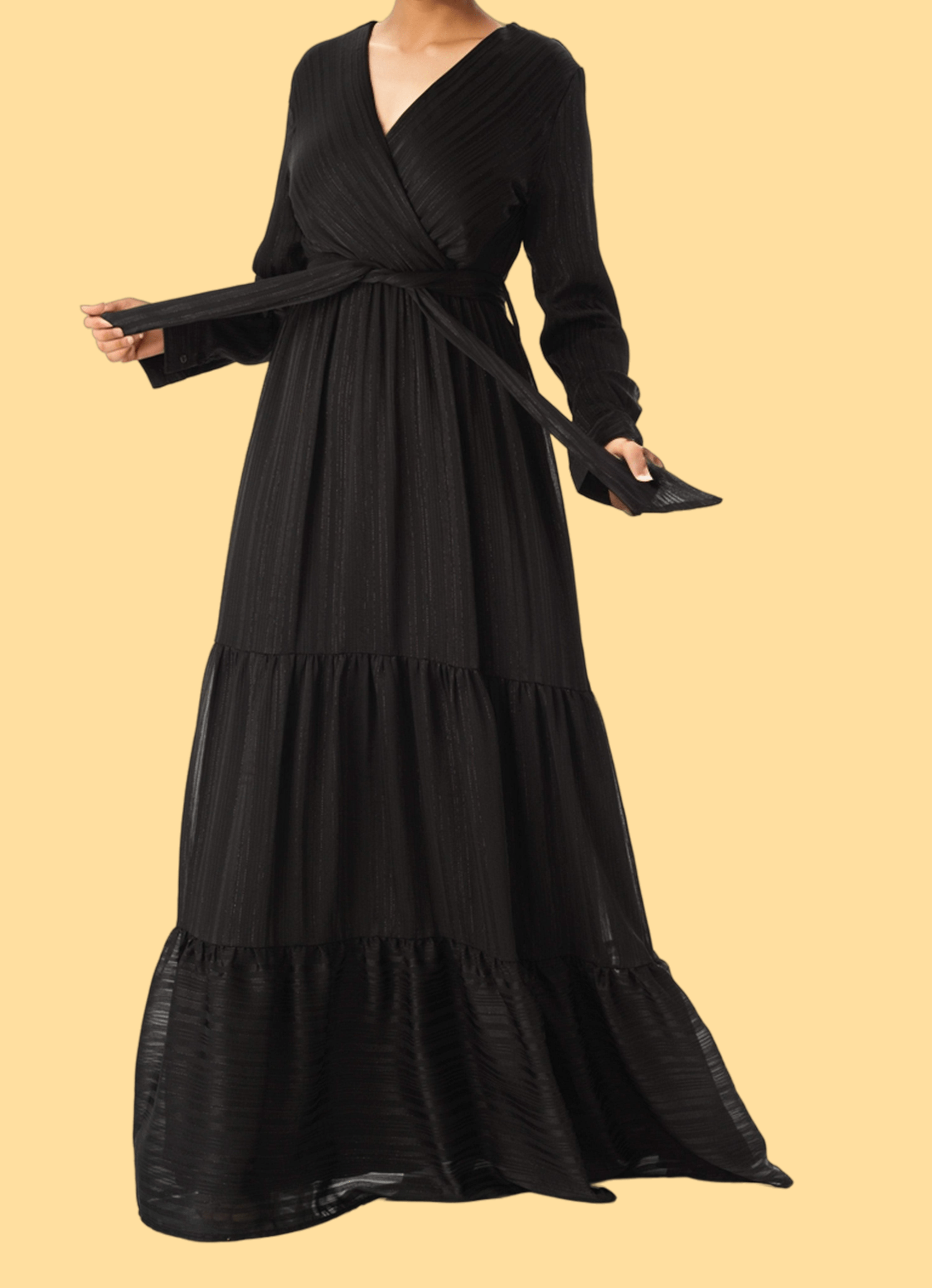 Shimmer and Shine Stripe long sleeve maxi dress Kabayare