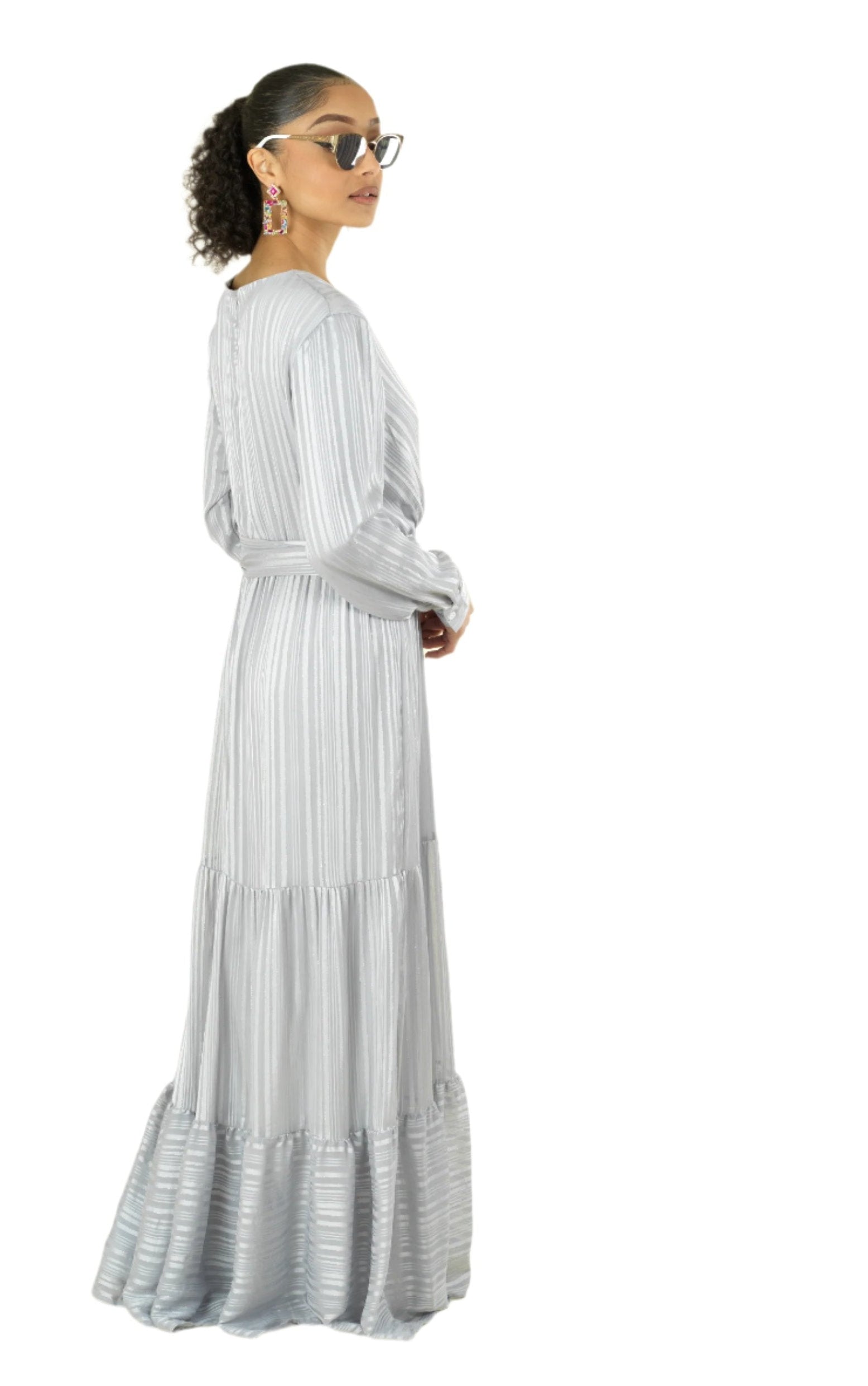 Shimmer and Shine Stripe long sleeve maxi dress Kabayare
