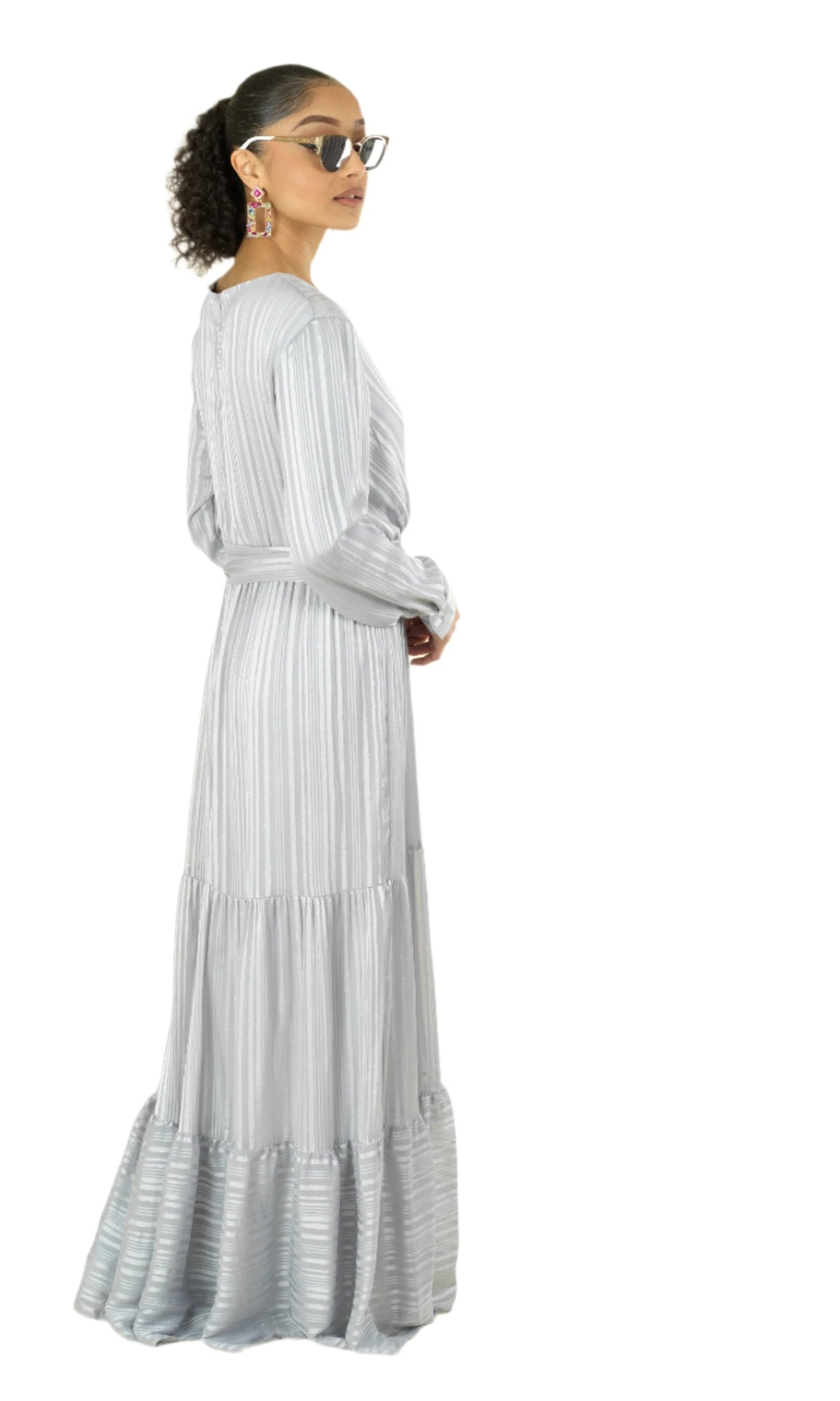 Shimmer and Shine Stripe long sleeve maxi dress Kabayare