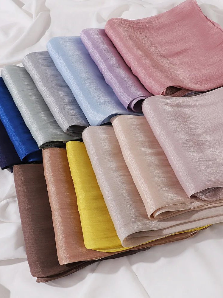 Shimmering Silk Chiffon hijab Kabayare