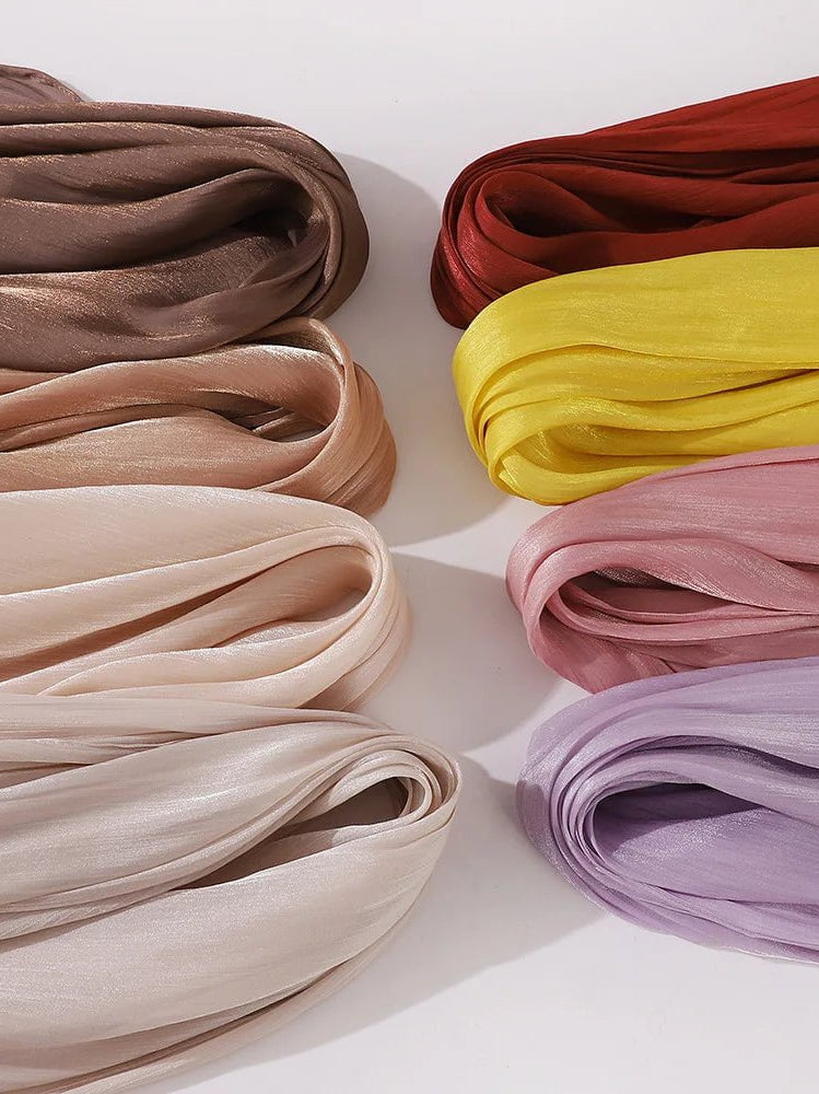 Shimmering Silk Chiffon hijab Kabayare