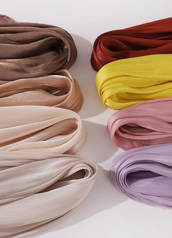 Shimmering Silk Chiffon hijab Kabayare