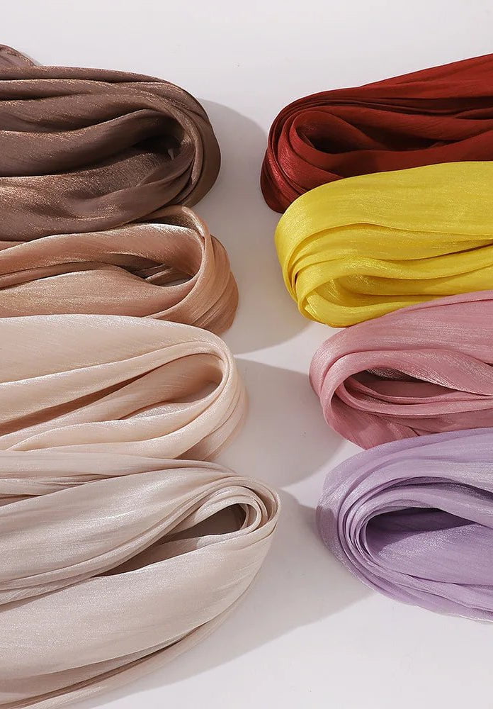 Shimmering Silk Chiffon hijab Kabayare