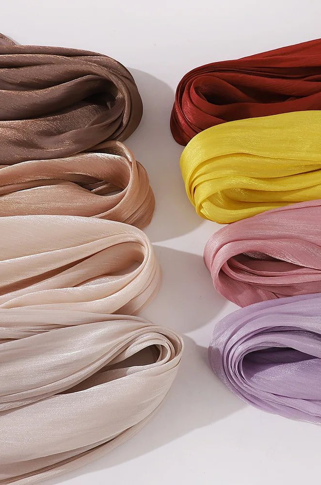 Shimmering Silk Chiffon hijab Kabayare