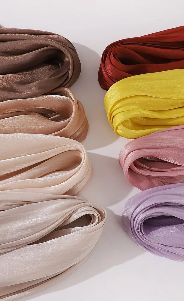 Shimmering Silk Chiffon hijab Kabayare
