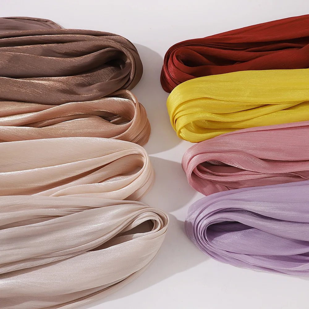 Shimmering Silk Chiffon hijab Kabayare