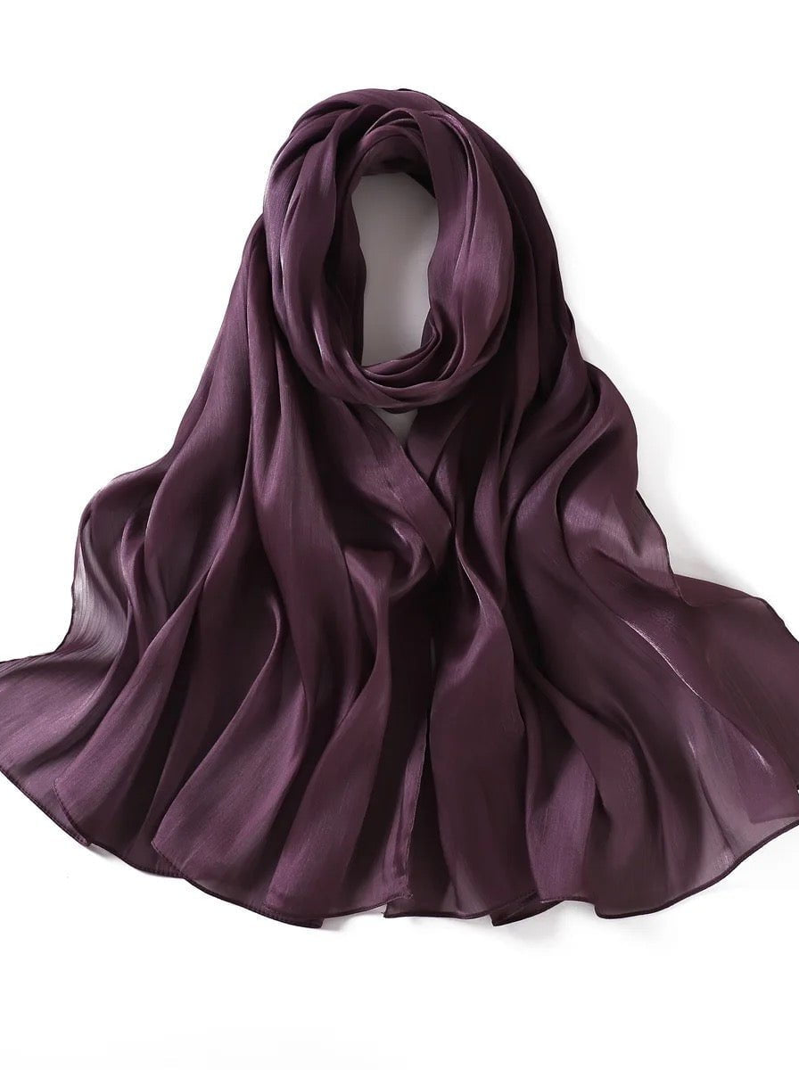 Shimmering Silk Chiffon hijab Kabayare