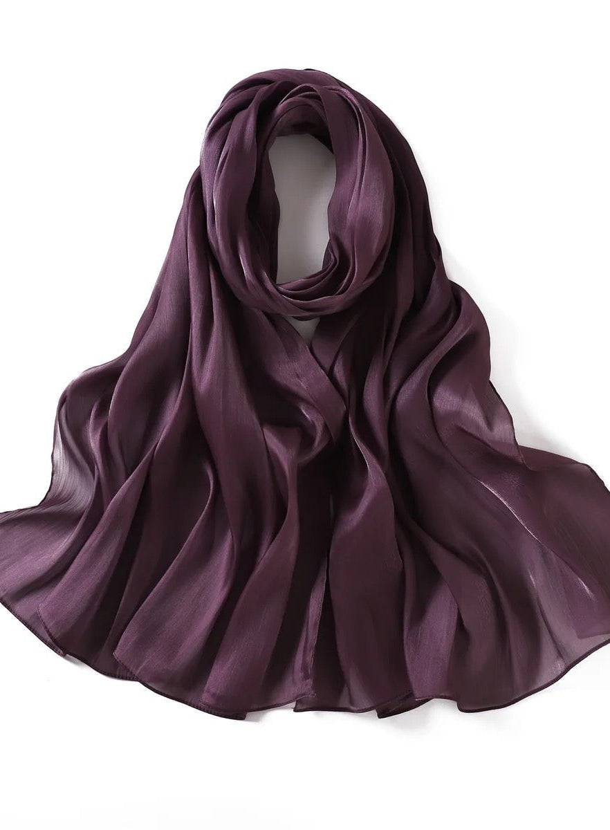 Shimmering Silk Chiffon hijab Kabayare