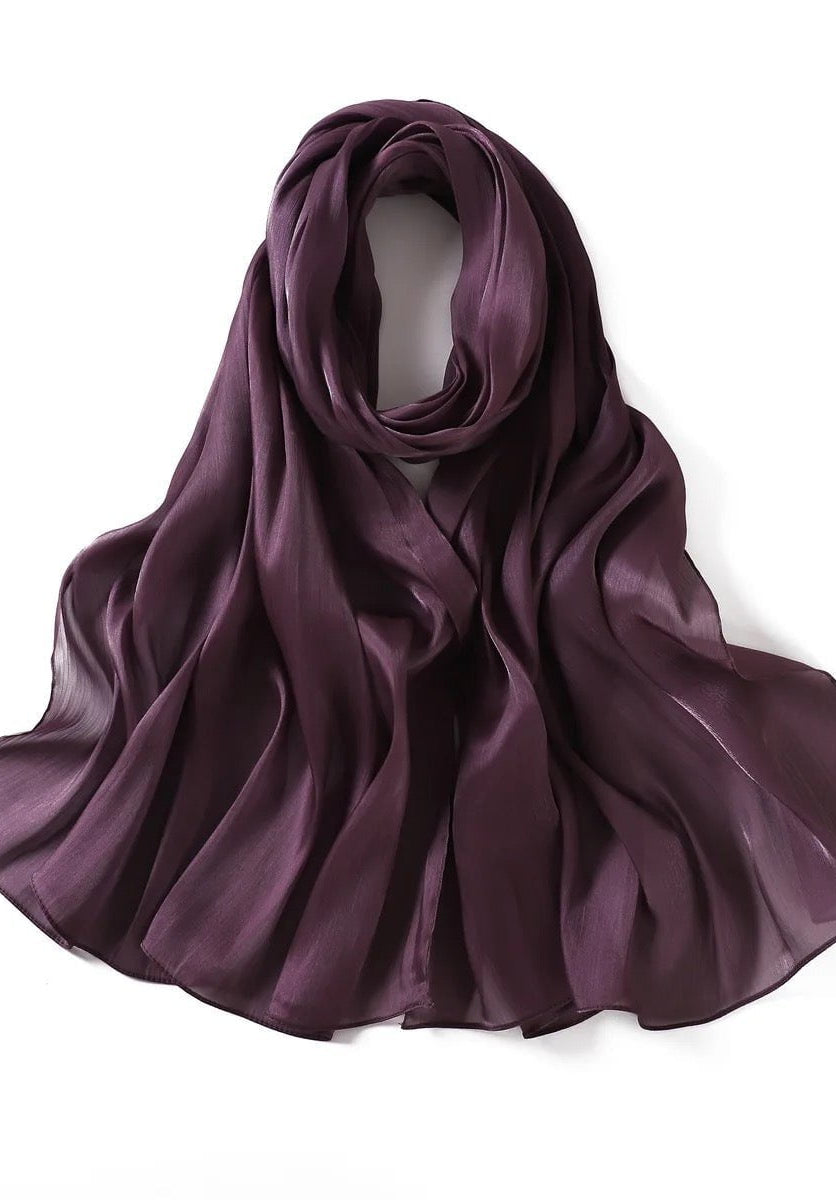 Shimmering Silk Chiffon hijab Kabayare