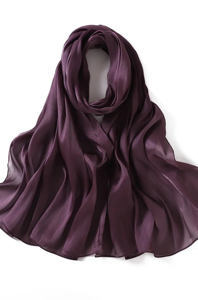 Shimmering Silk Chiffon hijab Kabayare
