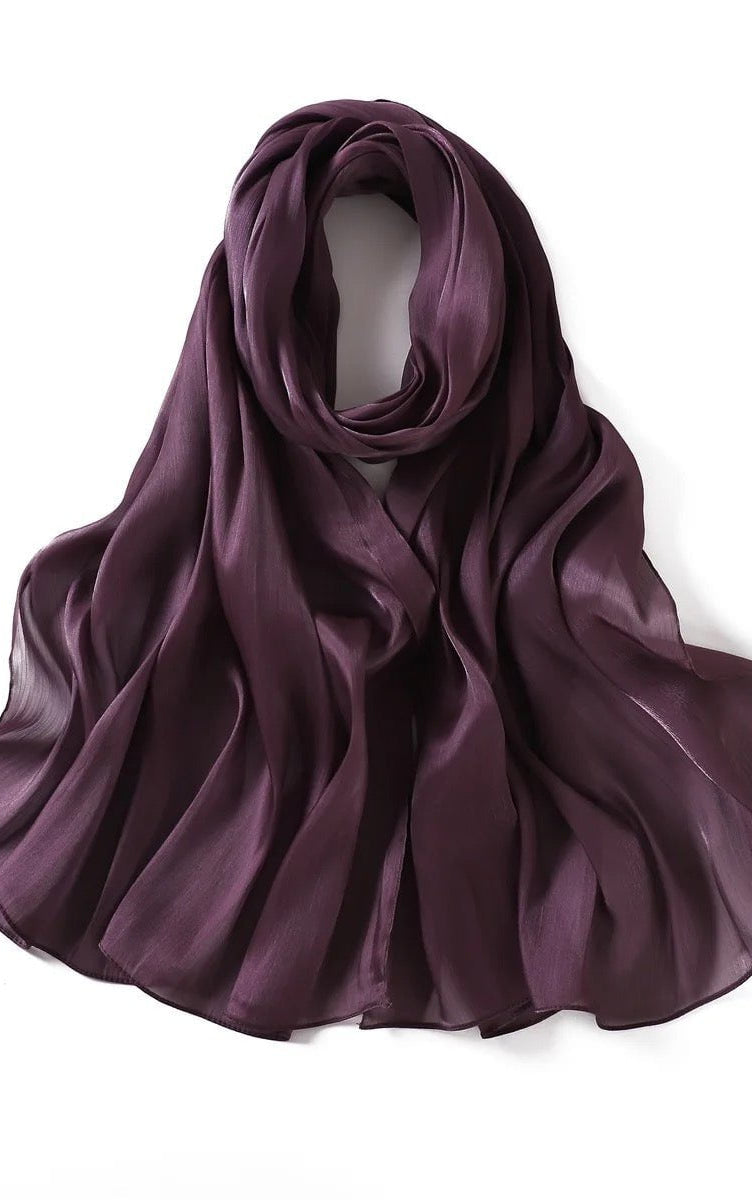 Shimmering Silk Chiffon hijab Kabayare