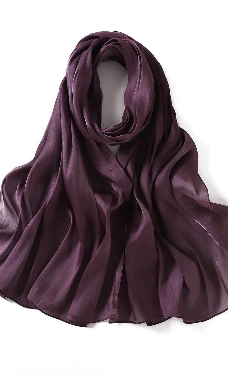 Shimmering Silk Chiffon hijab Kabayare