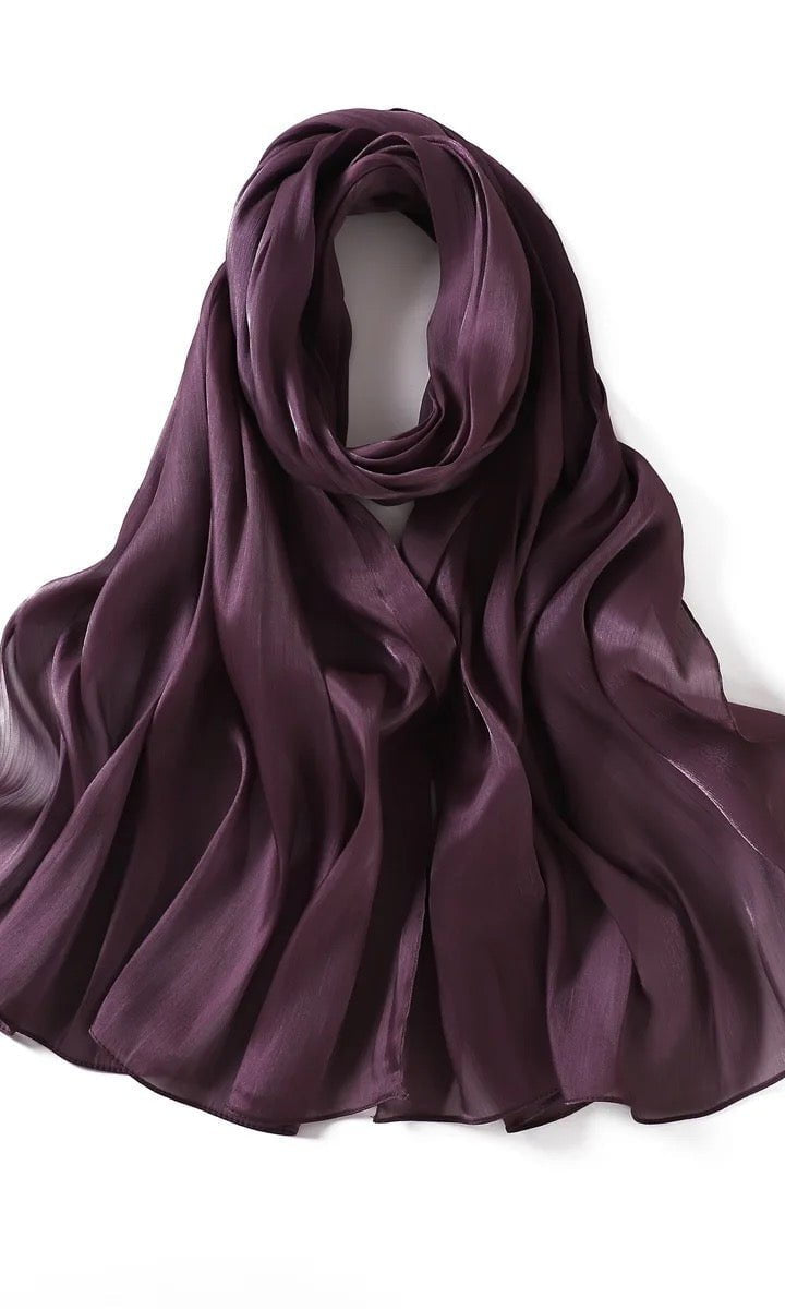 Shimmering Silk Chiffon hijab Kabayare