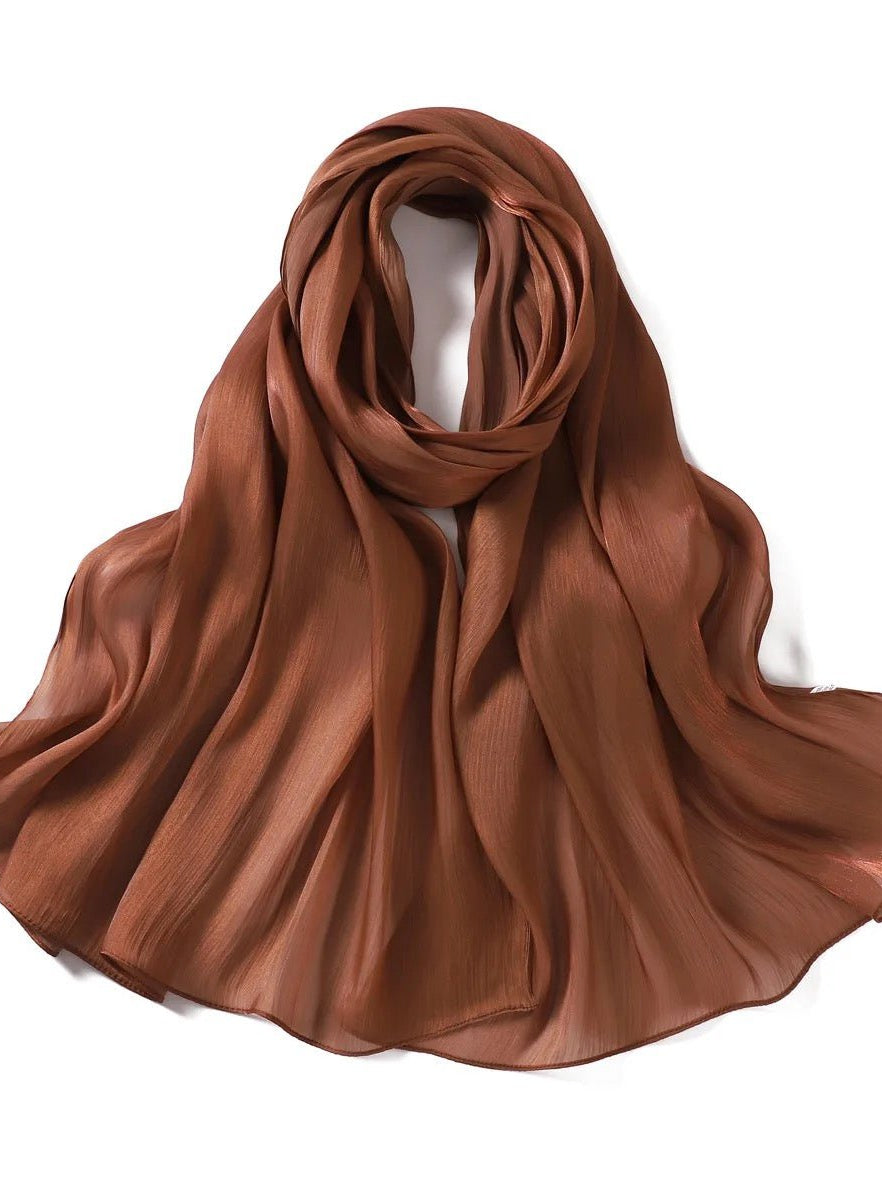 Shimmering Silk Chiffon hijab Kabayare