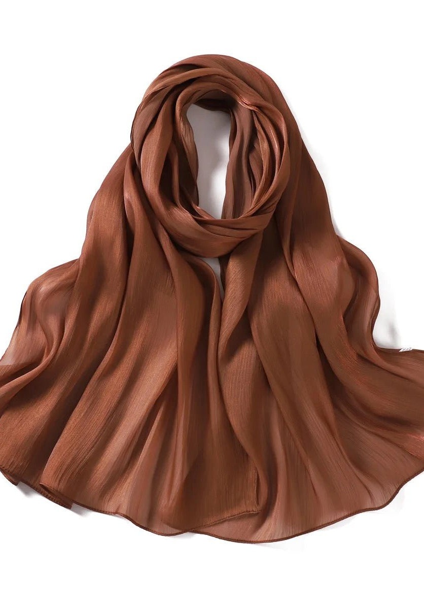 Shimmering Silk Chiffon hijab Kabayare