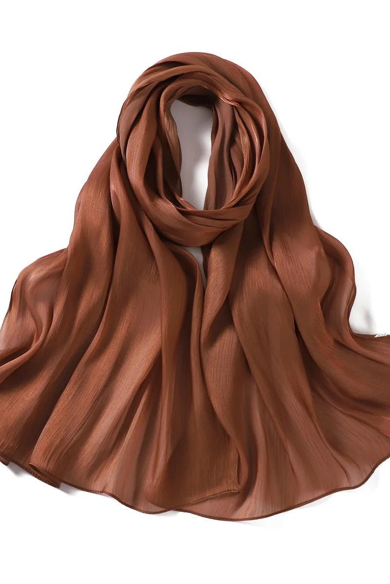 Shimmering Silk Chiffon hijab Kabayare