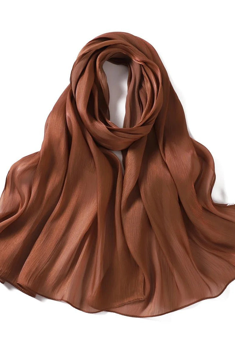 Shimmering Silk Chiffon hijab Kabayare