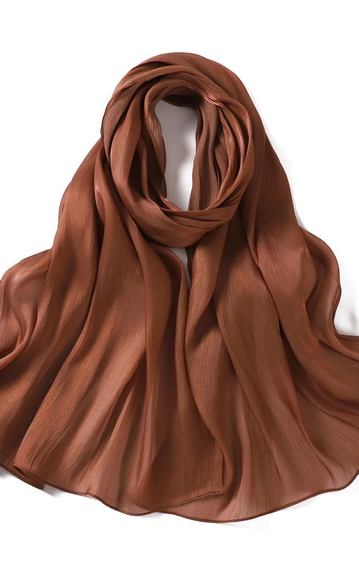 Shimmering Silk Chiffon hijab Kabayare