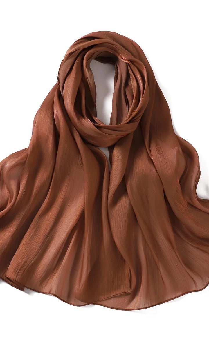 Shimmering Silk Chiffon hijab Kabayare