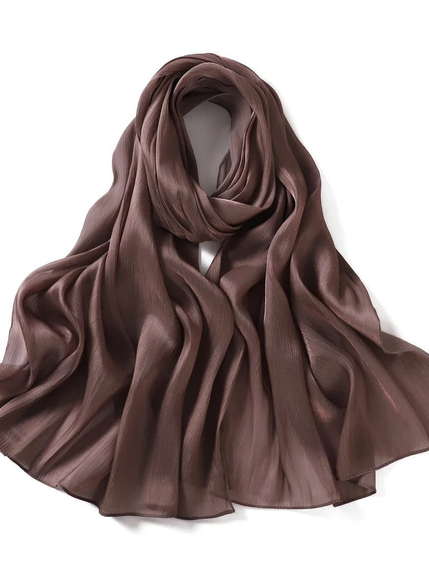 Shimmering Silk Chiffon hijab Kabayare