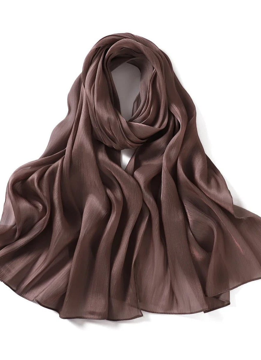 Shimmering Silk Chiffon hijab Kabayare