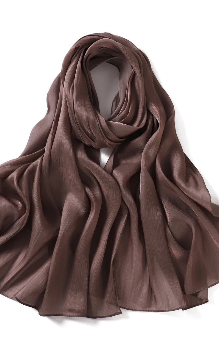 Shimmering Silk Chiffon hijab Kabayare
