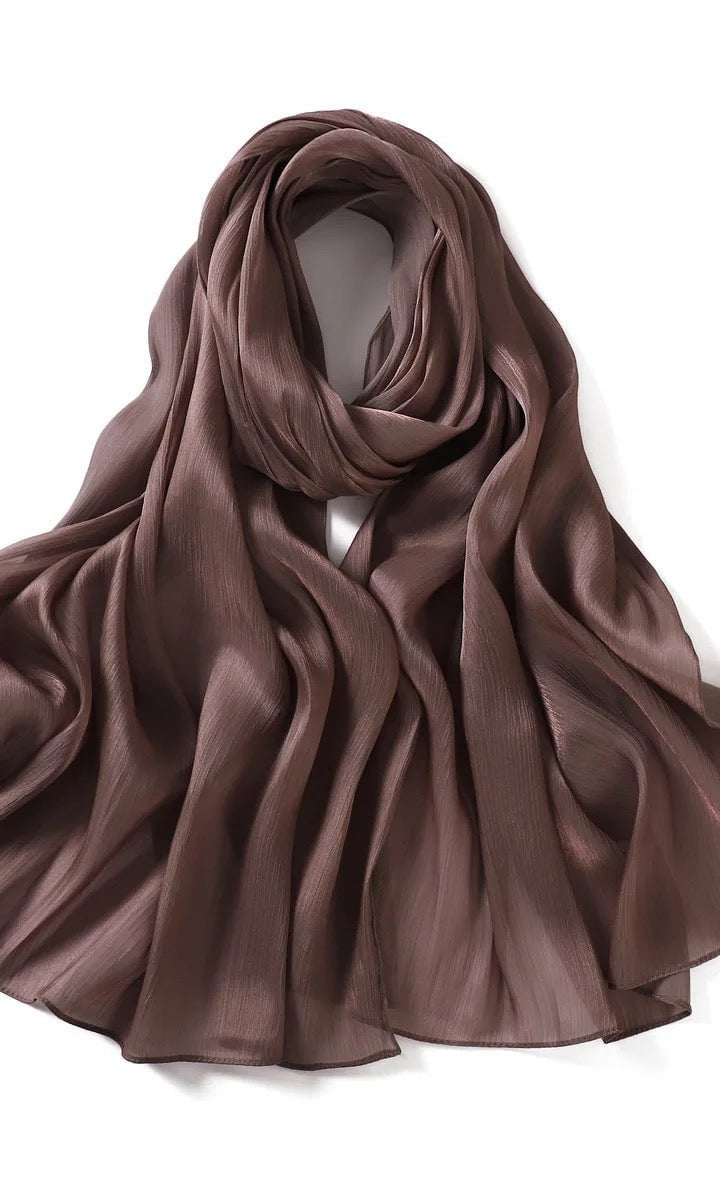 Shimmering Silk Chiffon hijab Kabayare