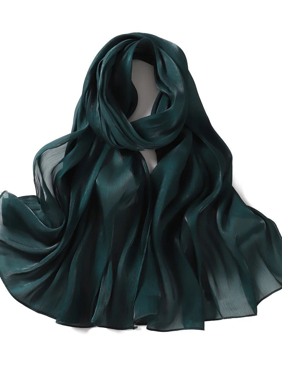 Shimmering Silk Chiffon hijab Kabayare