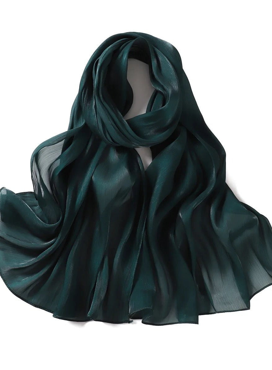 Shimmering Silk Chiffon hijab Kabayare