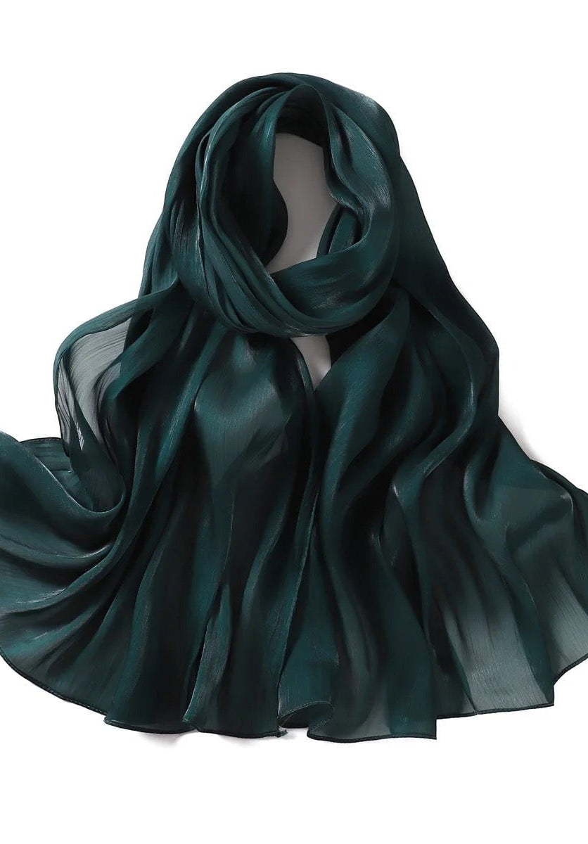 Shimmering Silk Chiffon hijab Kabayare