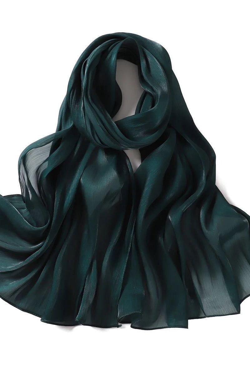 Shimmering Silk Chiffon hijab Kabayare