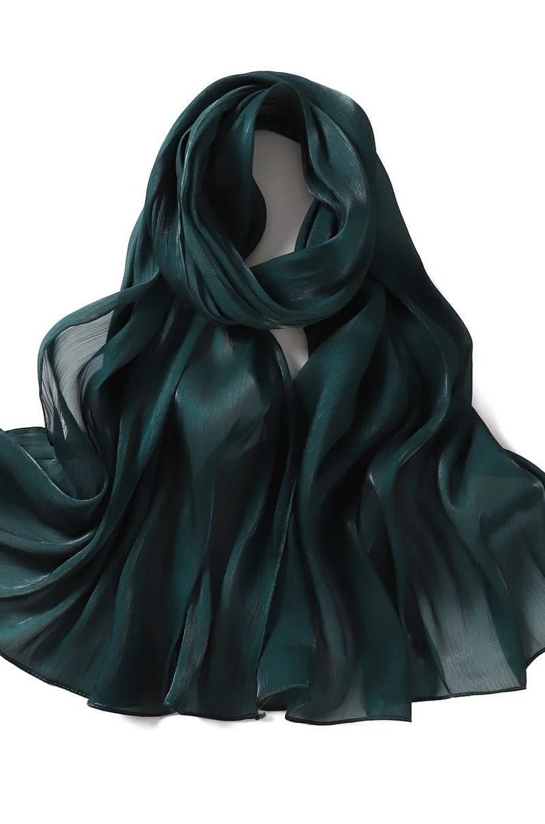 Shimmering Silk Chiffon hijab Kabayare