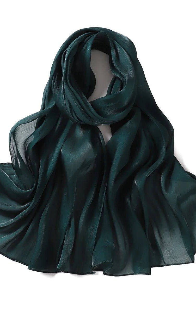 Shimmering Silk Chiffon hijab Kabayare