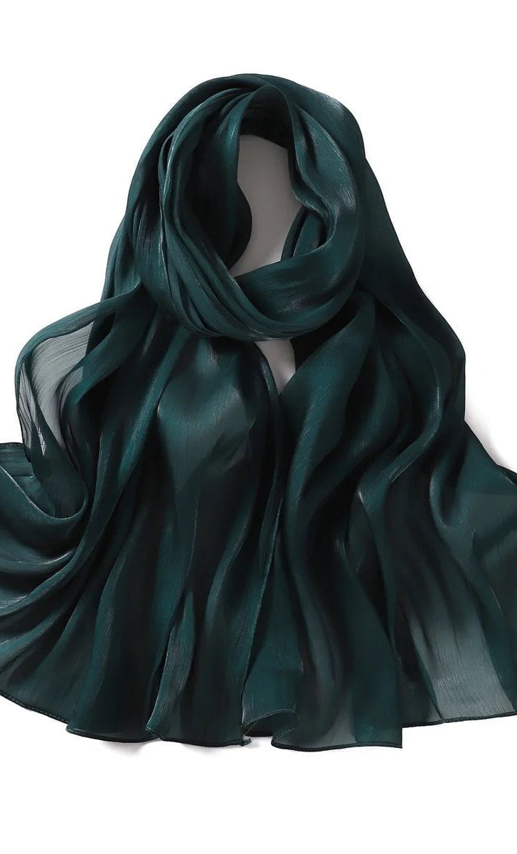 Shimmering Silk Chiffon hijab Kabayare