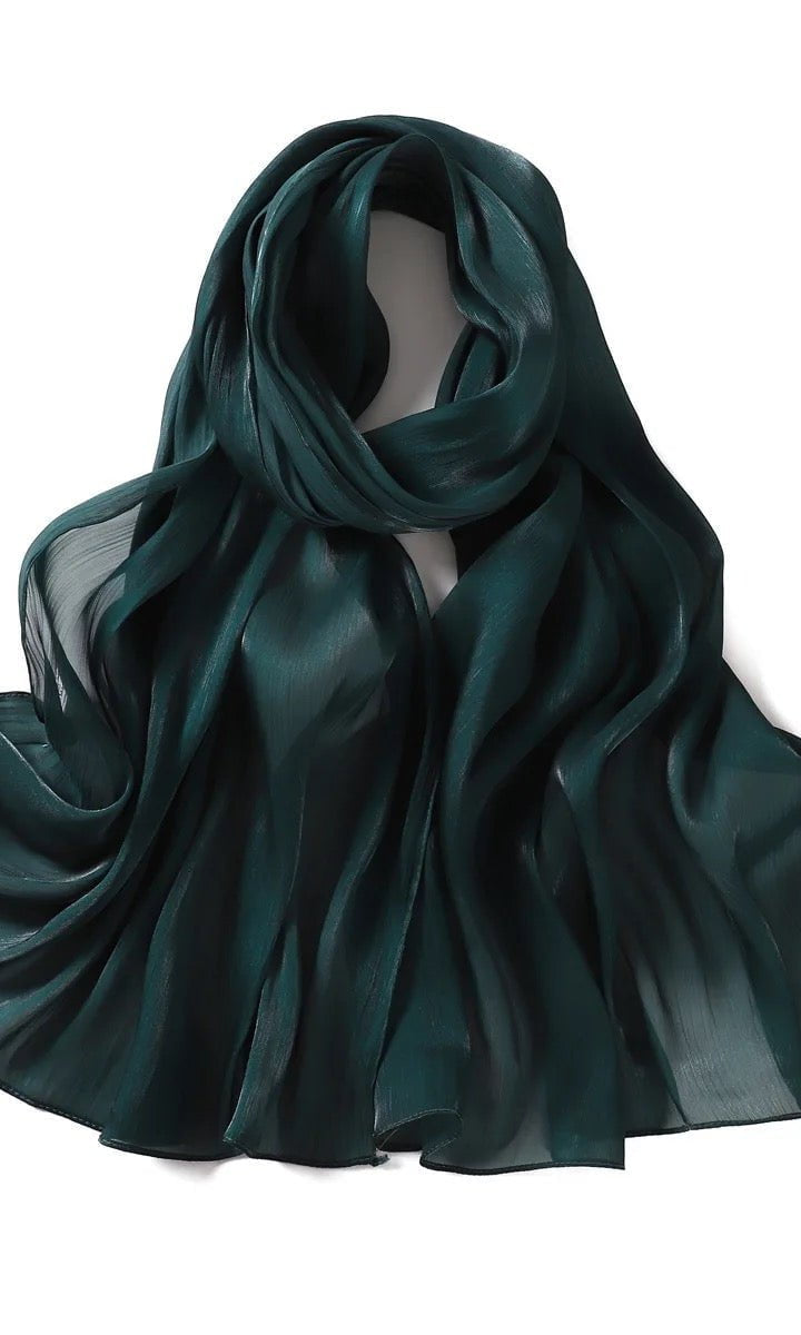 Shimmering Silk Chiffon hijab Kabayare